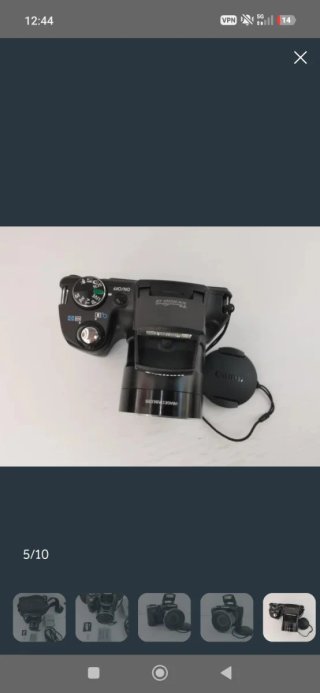 Cámara Canon con accesorios