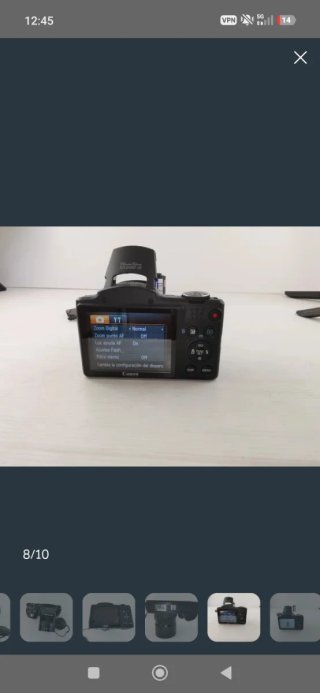 Cámara Canon con accesorios