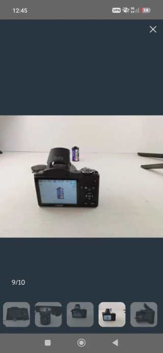 Cámara Canon con accesorios