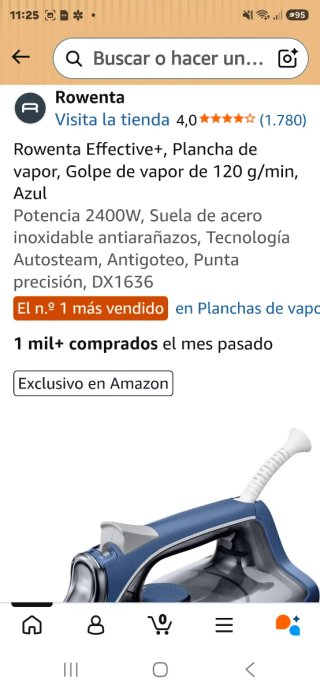Plancha de vapor Rowenta azul