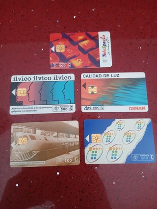 5 Tarjetas Telefónicas España 500 Pesetas cabitel