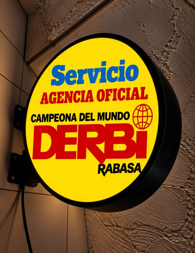 Cartel Banderilla LED Derbi Servicio Rabasa