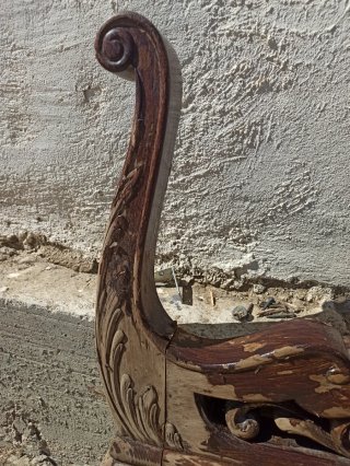 Cabecero/Piecero Cama Madera Antiguo