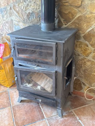Estufa de leña hierro fundido con horno