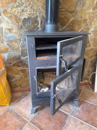Estufa de leña hierro fundido con horno