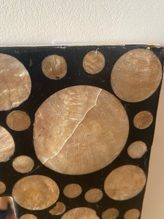 Espejo decorativo madera motivos dorados