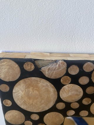 Espejo decorativo madera motivos dorados