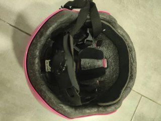 Casco rosa patinaje infantil