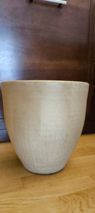 Macetero Grande Cerámica Beige/Marrón