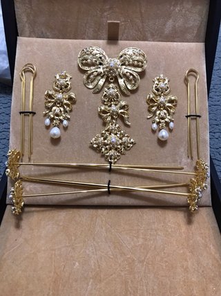 Aderezo Valenciana Oro y Perlas