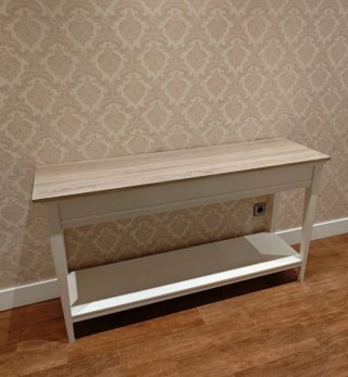Recibidor Ikea madera con cristal