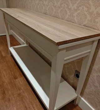 Recibidor Ikea madera con cristal