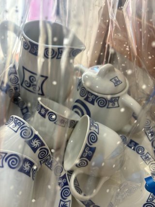 Juego de café Sargadelos azul y blanco