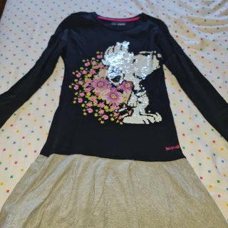 Vestido niña Desigual Snoopy lentejuelas