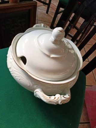 Sopera porcelana Alambra 23cm dorada