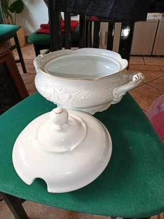 Sopera porcelana Alambra 23cm dorada