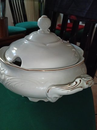 Sopera porcelana Alambra 23cm dorada