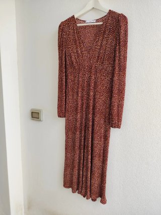 Vestido largo estampado Mango Talla S