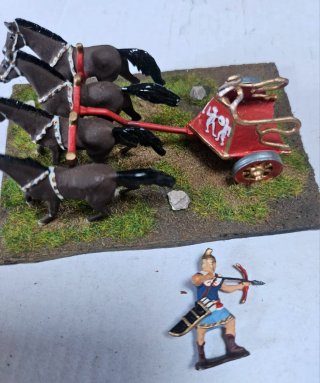 Cuadriga Romana con Soldado Plomo
