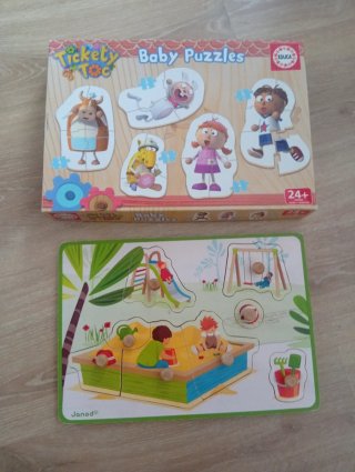 Puzzle Tickety Toc y Janod y madera