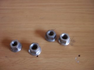 4 tuercas eje rueda bicicleta antigua