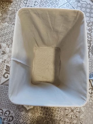 Cesto per biancheria in bambù e tessuto