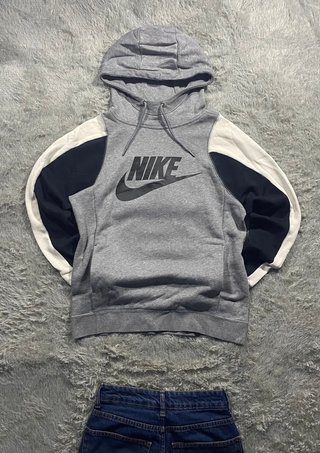 Nike Hoodie Grey Y2K Sportswear Streetwear Retro
