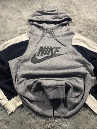 Nike Hoodie Grey Y2K Sportswear Streetwear Retro