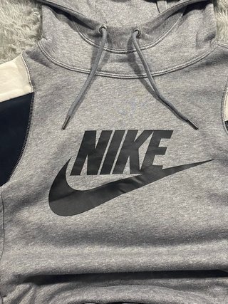 Nike Hoodie Grey Y2K Sportswear Streetwear Retro