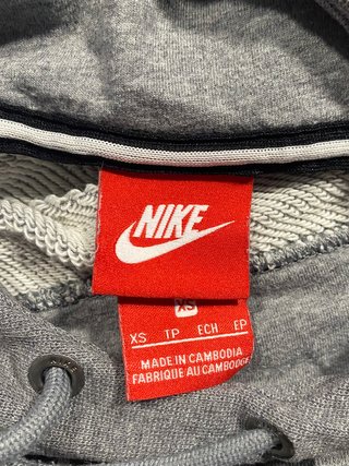 Nike Hoodie Grey Y2K Sportswear Streetwear Retro