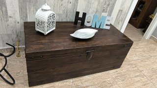 Baúl de madera envejecida gran capacidad