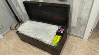 Baúl de madera envejecida gran capacidad