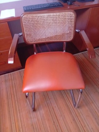 Silla Escritorio Vintage Ratán y Madera