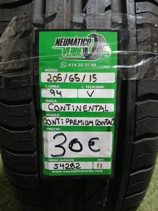 205 65 15 94V CONTINENTAL CONTI PREMIUM CONTACT 2