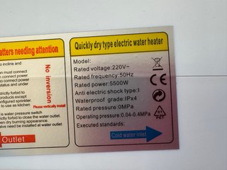 Calentador Agua Instantáneo Eléctrico Cocina