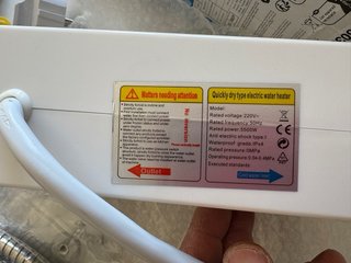 Calentador Agua Instantáneo Eléctrico Cocina