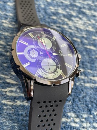Reloj Deportivo Caucho Negro/Morado