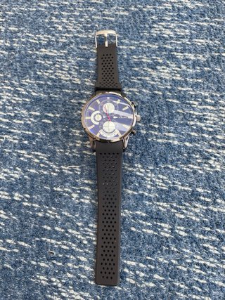 Reloj Deportivo Caucho Negro/Morado