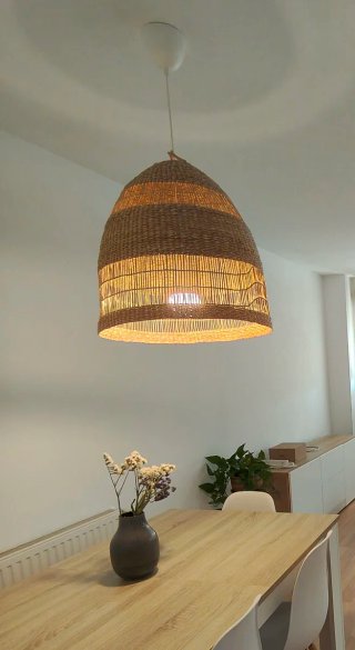 Lámpara de junco tejida 55cm