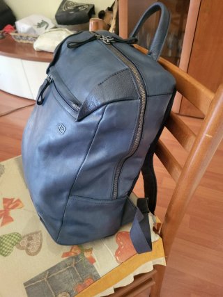 Zaino Piquadro Pelle Blu/blu marino