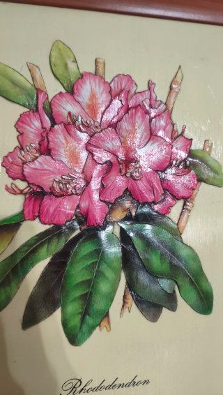 Pareja de cuadros de flores hechos a mano