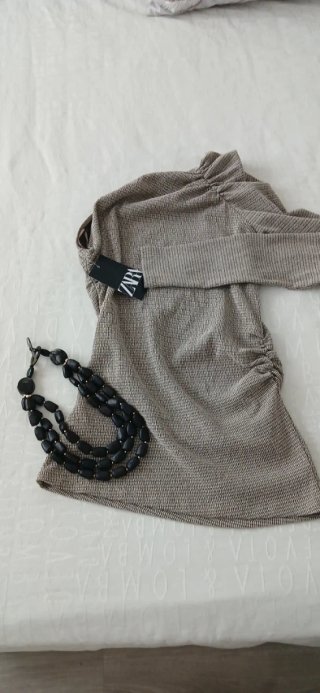 Top Zara Hombro Descubierto Manga Larga
