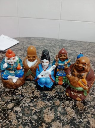 Lote 5 Figuras Dioses Fortuna Japoneses