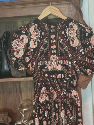 Vestido largo estampado Apricot