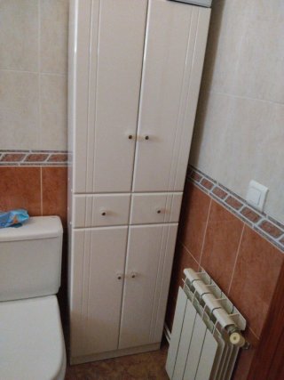 Mueble auxiliar baño blanco/beige