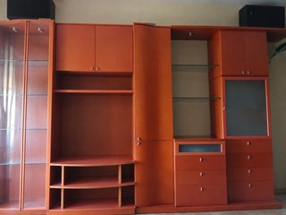 Mueble de salón modular naranja