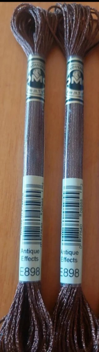 2 Madejas Hilo DMC Metálico Marrón