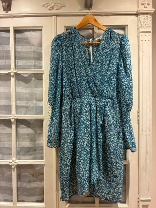 Vestido Morgan azul flores fiesta T42