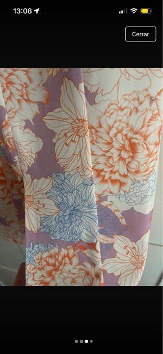 Vestido invitada naranja y morado