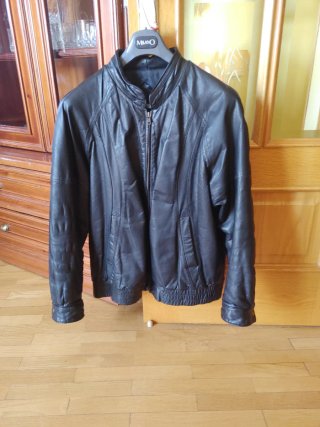 Cazadora Cuero Hombre Negra Milano